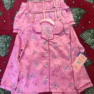 Juicy Couture Toddler Girls 3T Pink Butterfly Satin Pajama Set 3-Piece NWT $58